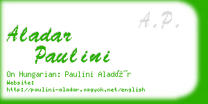 aladar paulini business card